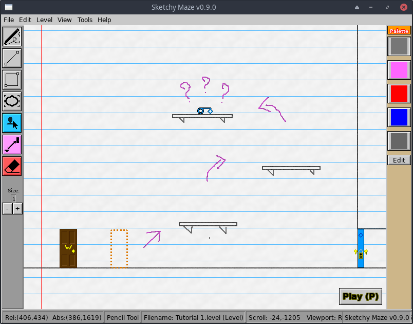 Screenshot of the level editor