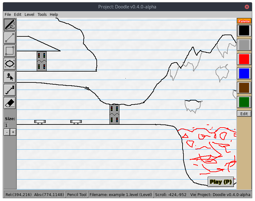 Screenshot of the level editor