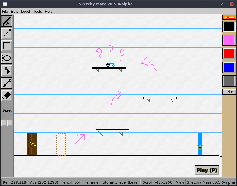 Screenshot of the level editor