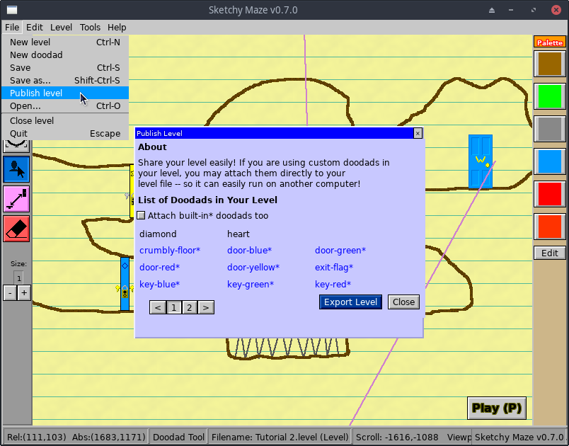 Publish Window screenshot